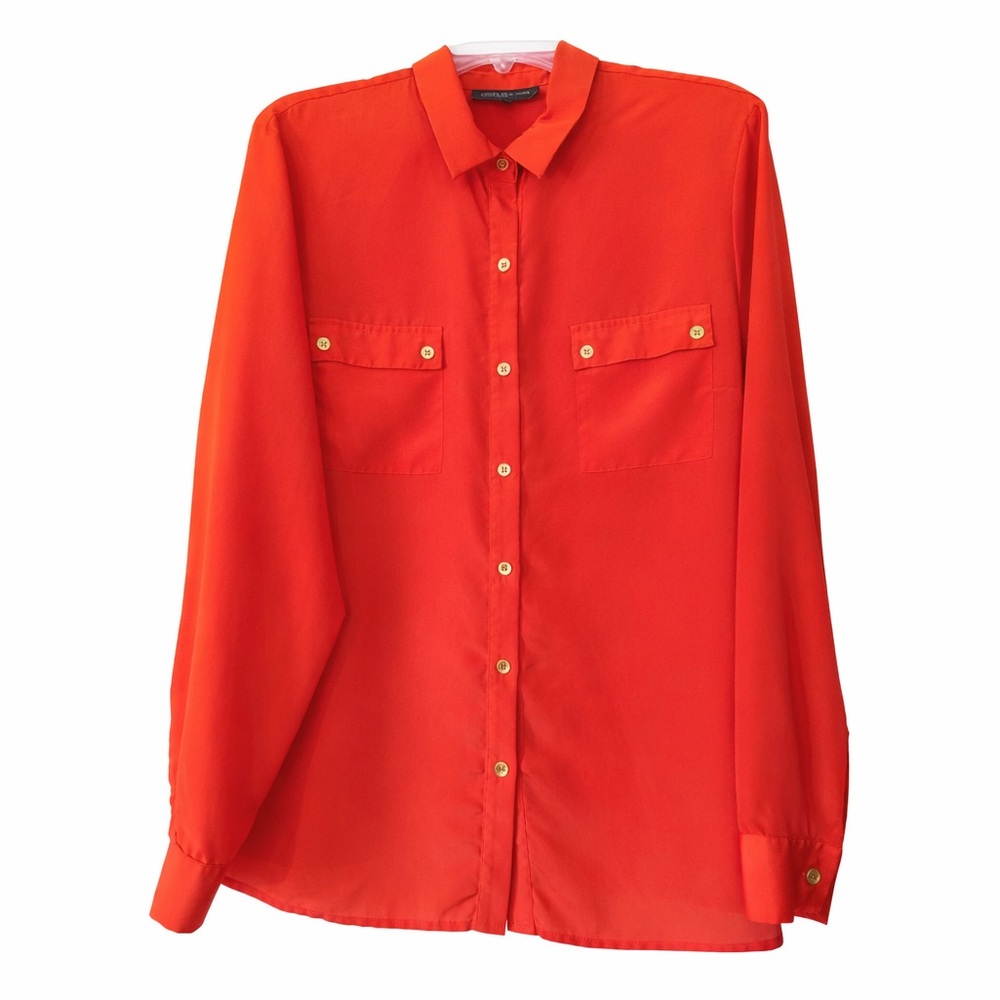 Jones New York button down blouse Orange size 16